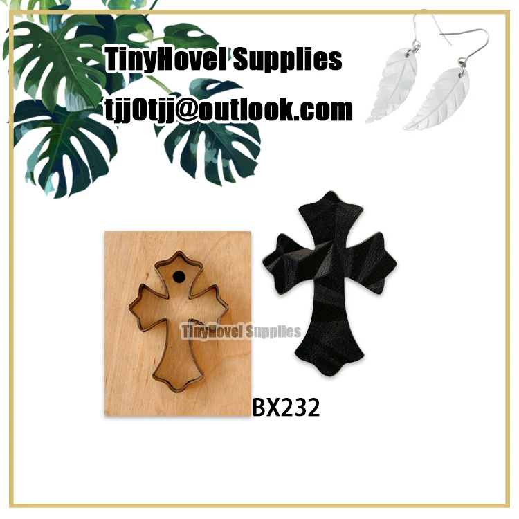 The Cross Earrings Cutting Dies Wooden Die Cut Scrapbooking for Leather, Suit for Common Leather Cutting, Big Shot Machine