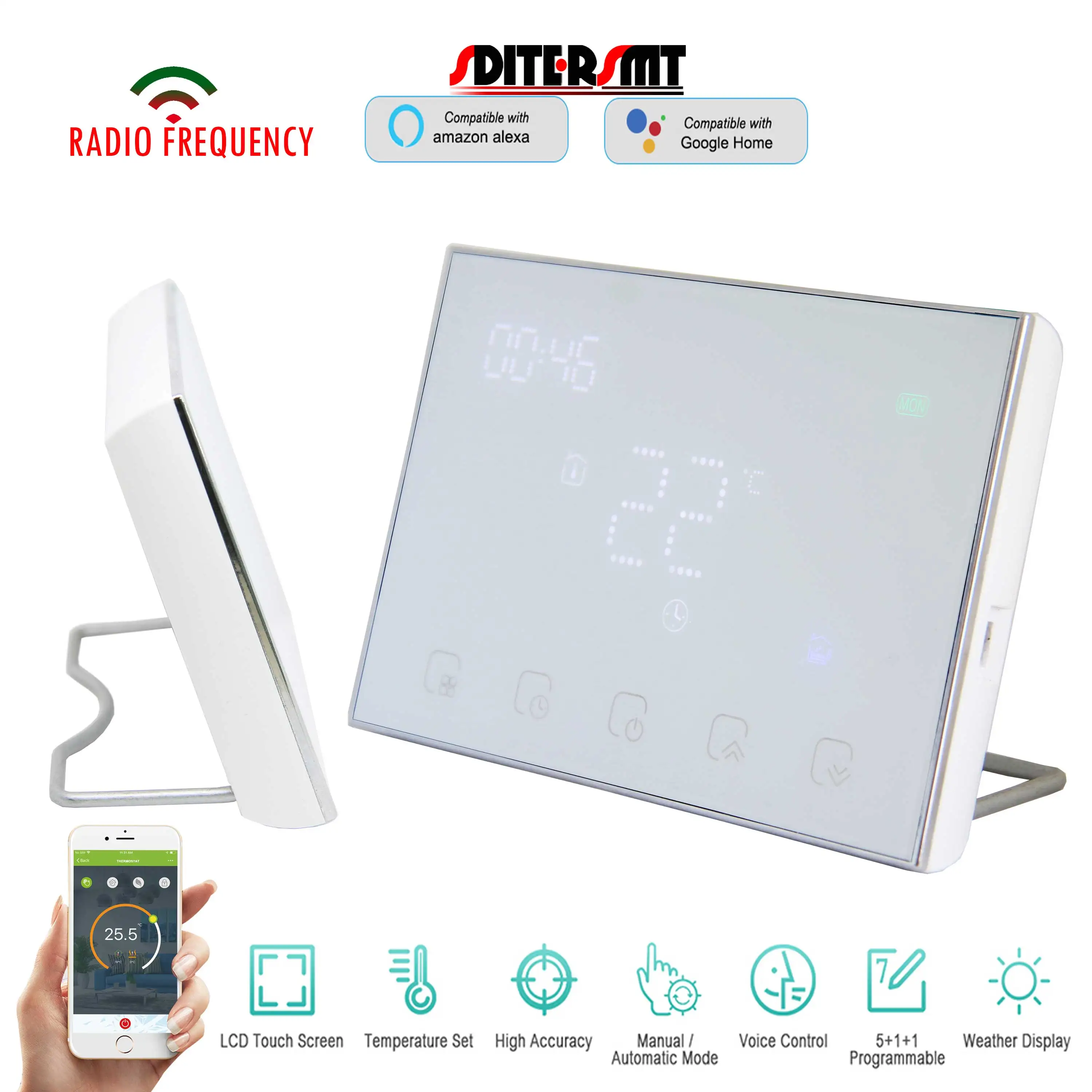 Termostato inalámbrico WIFI para Control de calefacción, receptor Transmisor RF de 868Mhz, UE, válvula de radiador de caldera de Gas, calefacción eléctrica