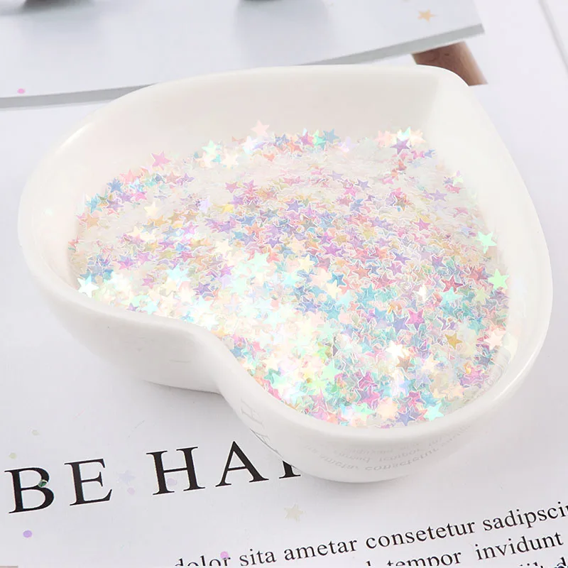 Transparent 3-5mm Ultrathin Dot Star Heart Moon Shape Sequins Nails Glitter Paillettes Eo-Friendly PET Sequin For Nail Beauty