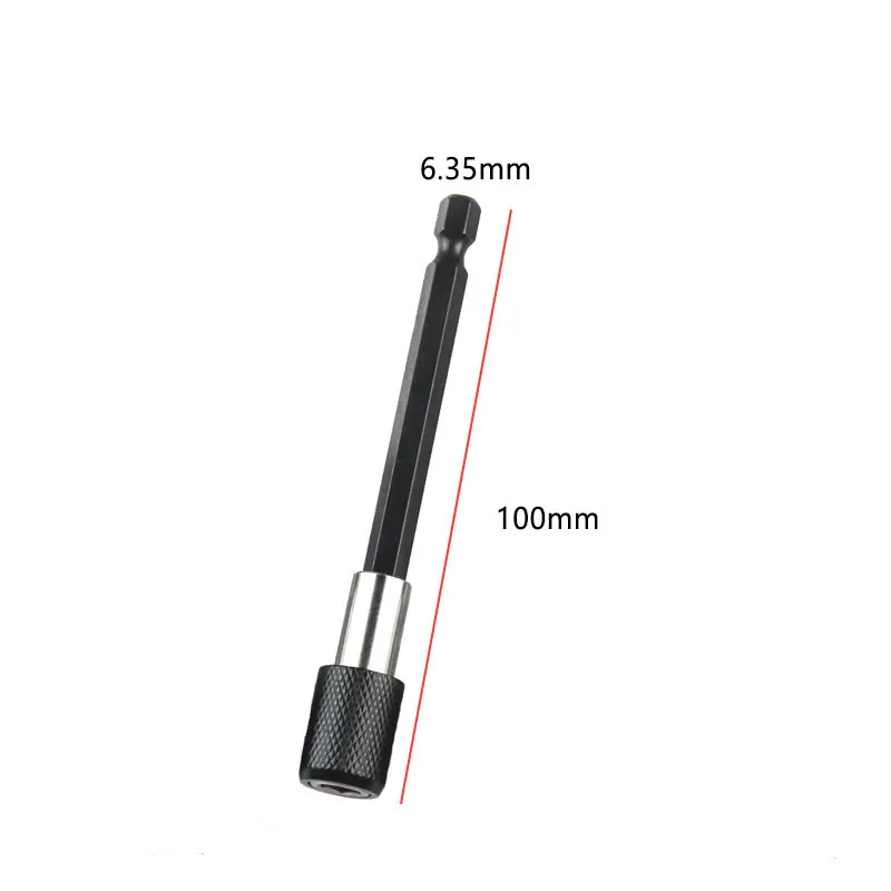 Przedłużenie wiertła elektrycznego 6.35mm magnetyczny wewnętrzny sześciokąt 1/4 rękaw samoblokujący korbowód 60-150MM