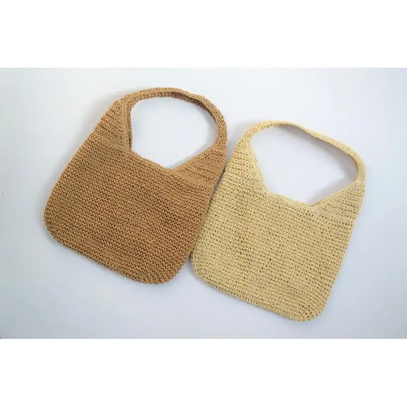 Sac de paille Simple d'été pour femmes, sac à bandoulière, sac de plage au Crochet, a6225, 40x32CM, nouvelle collection