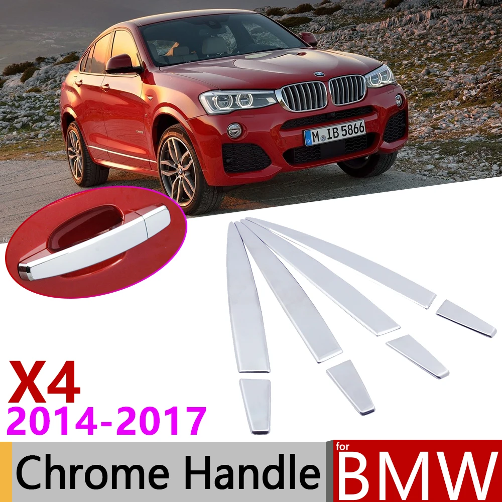 for BMW X4 F26 2014~2017 Luxurious Chrome Exterior Door Handle Cover Car Accessories Stickers Trim Set of 4Door 2015 2016