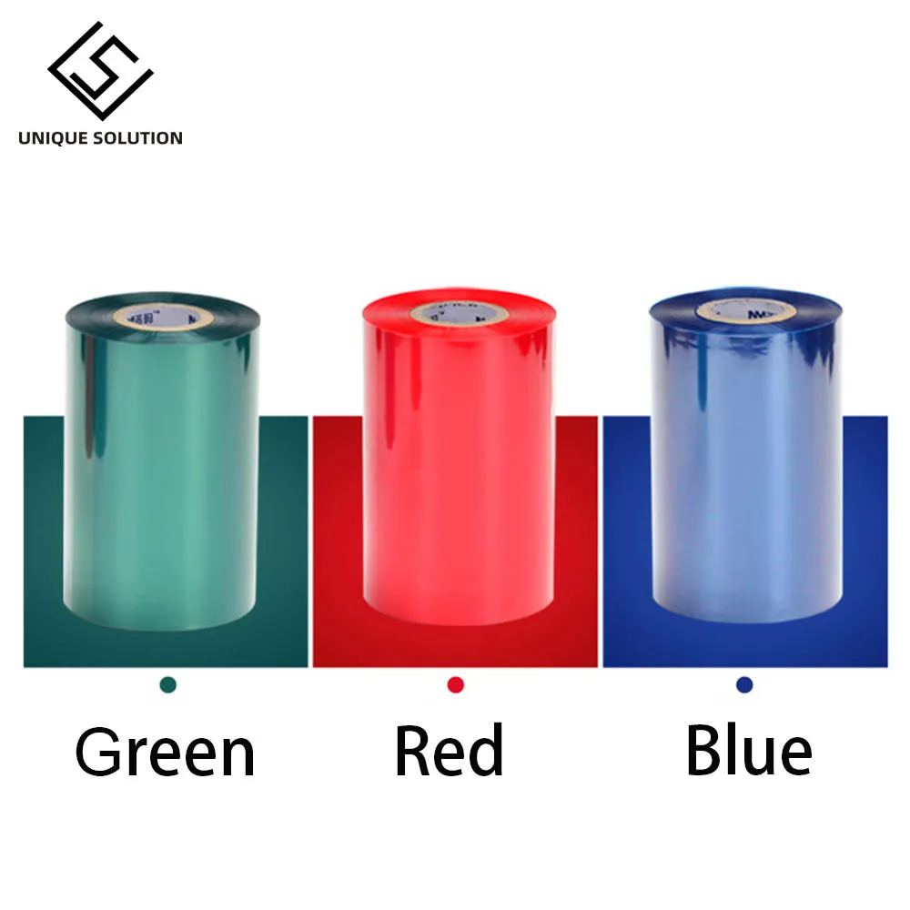 50 60 70 80 90 100 100mm *300m Blue Red Green Color Wax Ribbon Thermal Transfer Ribbon for Paper Label Printer Barcode Ribbon