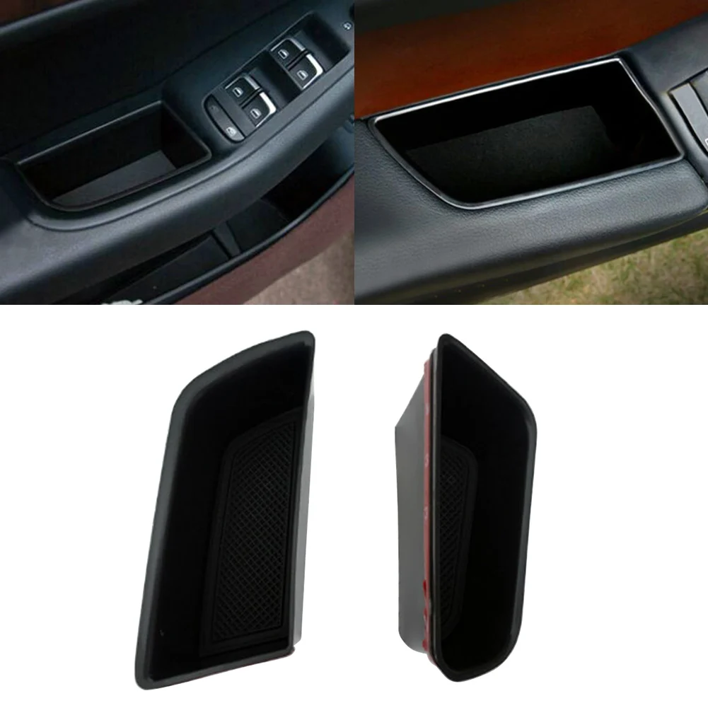 Car Front Door Handle Armrest Storage Box Tray Bin Kits ABS 2Pcs For Audi A4 A5 2009 2010 2011 2012 2013 2014 2015 2016 LHD