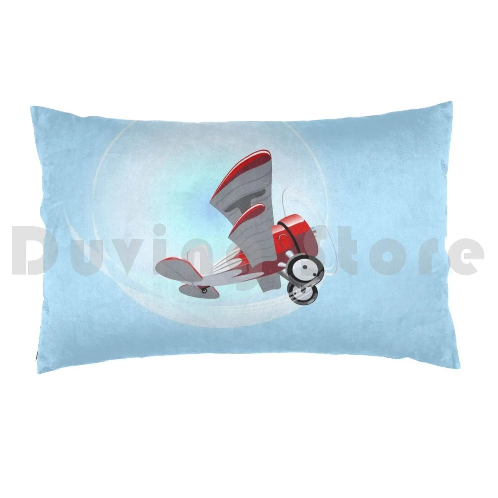 Cartoon Biplane Pillow Case 20*30 Inch Show Transport Character Aerobatics Colorful Isolated Loop Clipart Vehicle