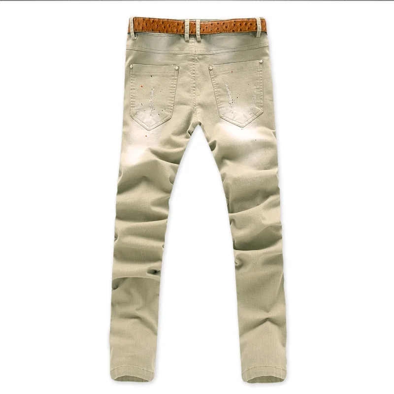 2020 New Men Stretch Skinny Jeans Fashion Casual Slim Fit Denim Trousers Male Khaki Pants Male Brand