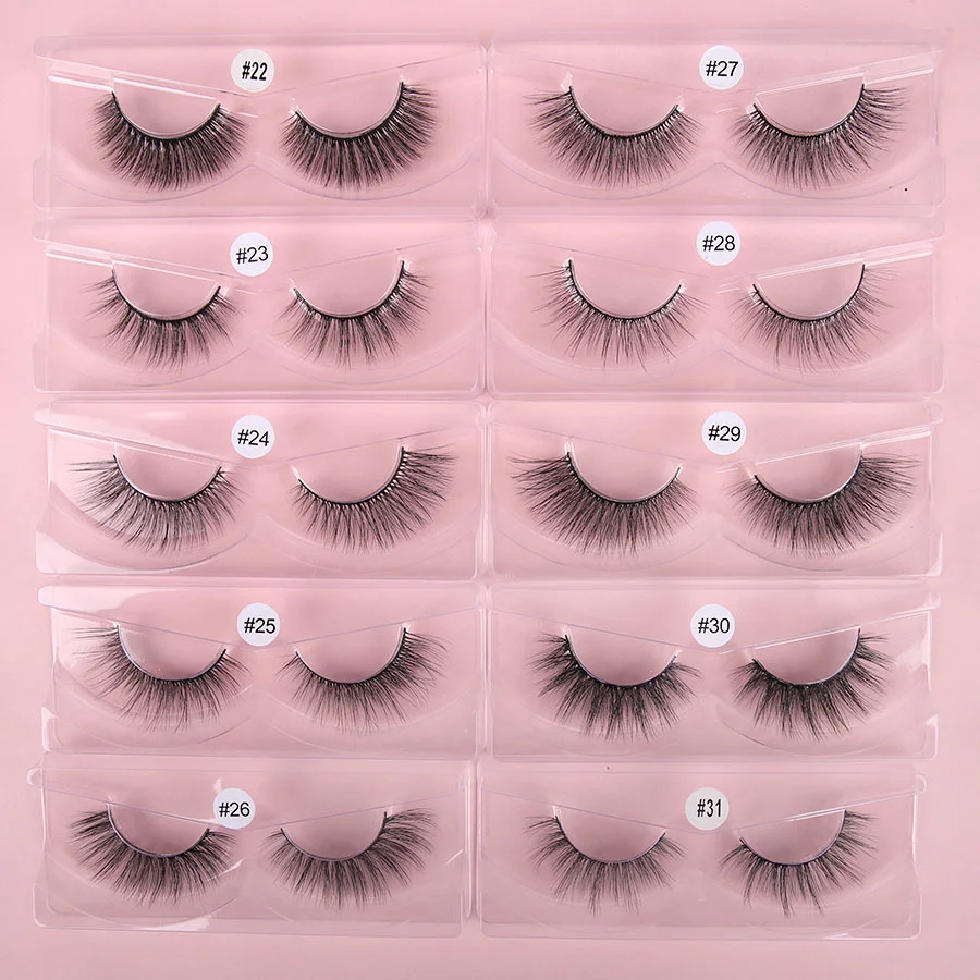 Faux Eyelash Wholesale 10/30/50 Pcs 3D Mink Lashes Natural False Eyelashes Reusable Messy Fake Lashes In Bulk Cilios Makeup Set