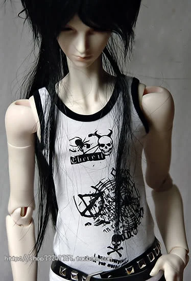 1/6 1/4 1/3 scale BJD clothes PUNK Printed vest for BJD/SD YOSD MSD SD13 SD17 Uncle doll accessories C0185