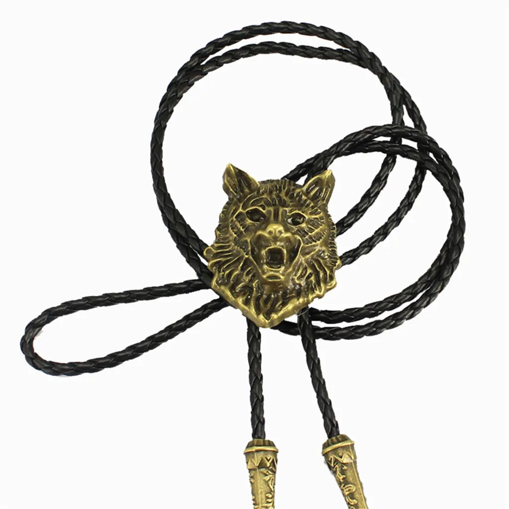 New style wolf head bolo tie collar rope hanging fashion men\'s and women\'s clothing pendant bolo tie accessories