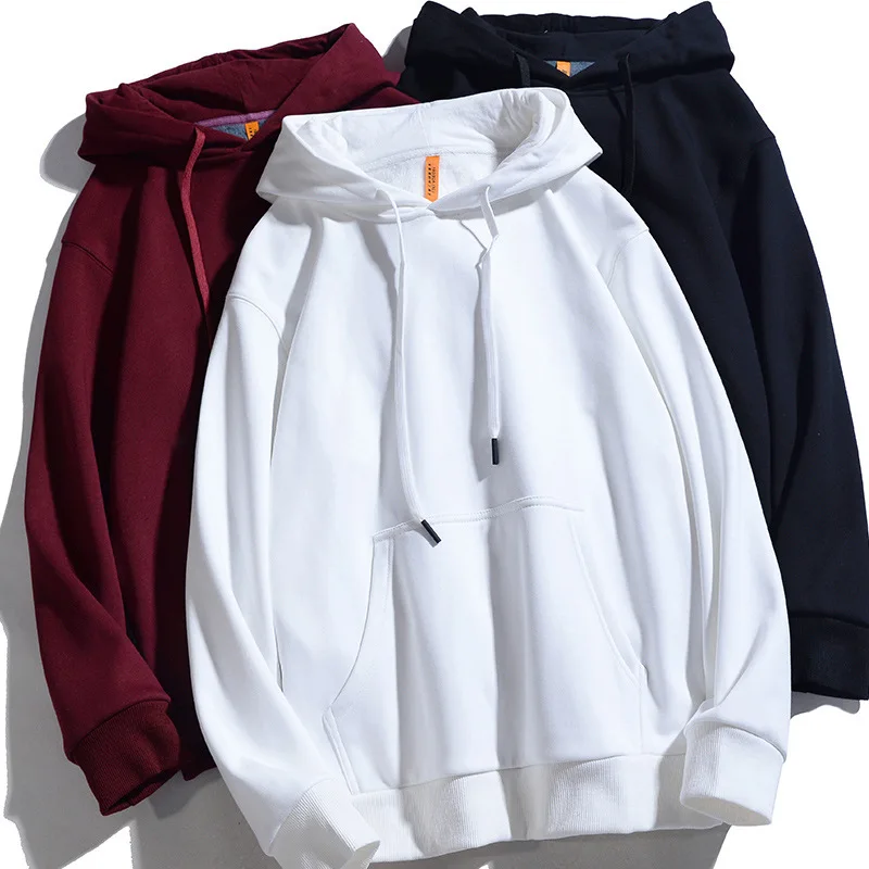 

Hooded Sweatshirt Men S-5XL Jumpers Soft Oversized Hoodie Light Plate Long Sleeve Pullover Solid Women Couple Clothes Asian Size