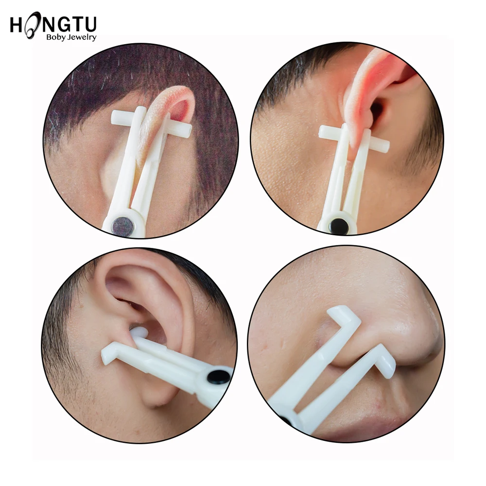 1PC Profession Acrylic Disposable Body Piercing Plier Plastic Clamp Body Ear Lip Navel Nose Tongue Eyebrow Piercing Forcep Tool