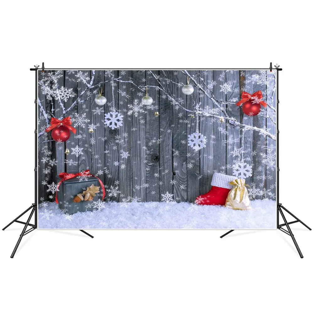 MOON.QG Świąteczne tło fotograficzne Drewniane deski Tło Oświetlenie drewniane Drzewo Śnieg Gwiazda Prezent Studio fotograficzne Materiały do strzelania