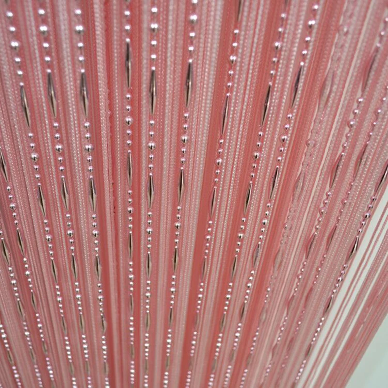 12 Color Beads Line Curtain Modern Yarn Dyed Curtains for Home Living Room Door Hotel Cafe Interior Decoration Solid Curtain