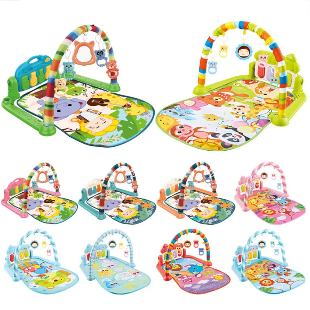 Tappetino da gioco per bambini tappeto per bambini Puzzle educativo tappetino da gioco con tastiera per pianoforte e simpatico animale Baby Gym