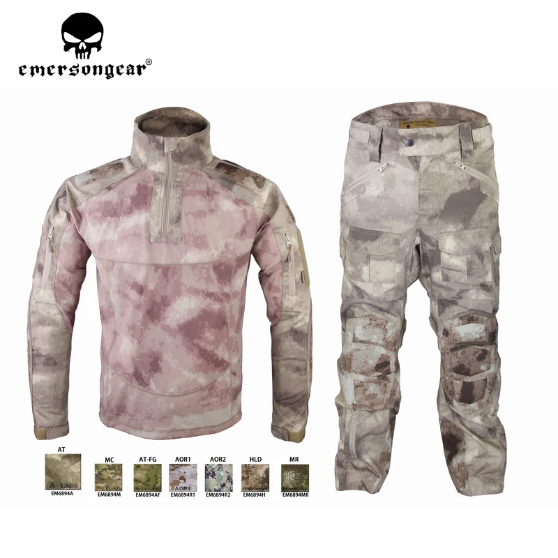 Emersongear Mens Tactical Suit Sportwear Combat Tracksuit Fall Winter Long Sleeved Shirts Pants Camouflage