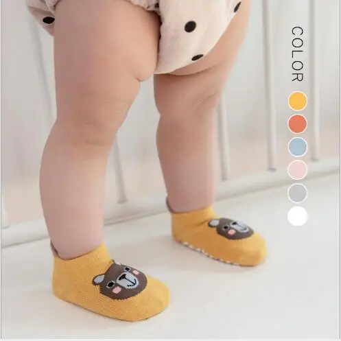 3Pairs spring and summer new three-dimensional cartoon low-cut child trampoline socks big heel non-slip floor boat socks