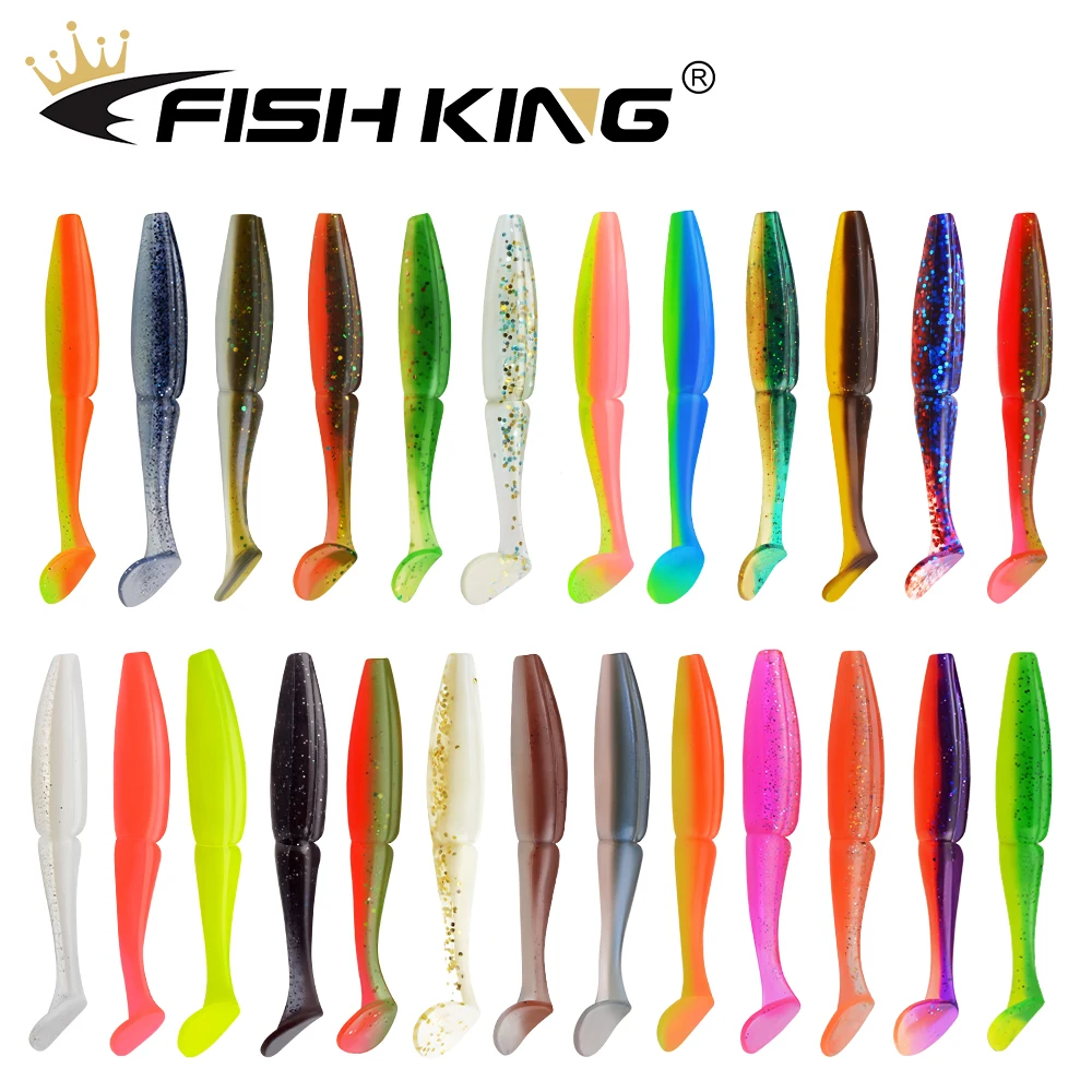 FISH KING One Up Shad Fishing Lure Soft Baits 105mm/11g Silicone Wobbler Bass Bait Artificial Fishing soft Lure Leurre Souple