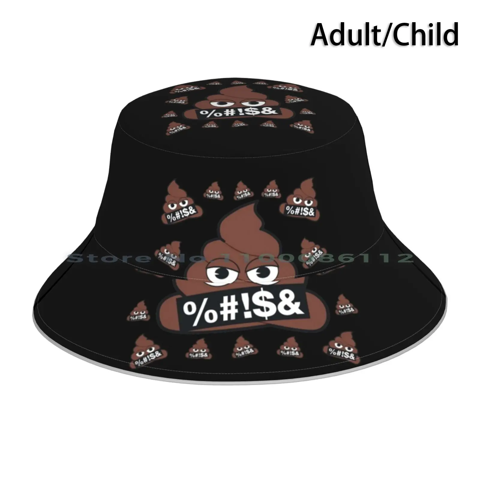 Funny Brown Poo Fly In The House Bucket Hat Sun Cap Funny Brown Poo Saying Poo Carton Humor Jokes Poo Bad Smells Poo Fly