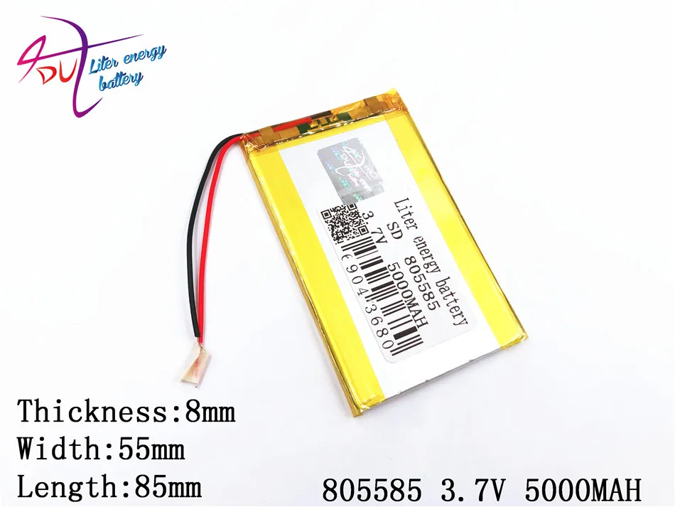 3.7V5000mAh805585 Lithium Polymer Li-Po li ion Rechargeable Battery cells For Mp3 MP4 MP5 GPS mobile bluetooth