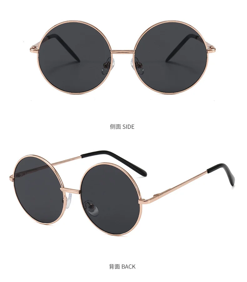Kindersonnenbrille, Metallrahmen, runde Sonnenbrille, einfache Anti-Ultraviolett-Gezeiten-Kinderbrille – Detail 7