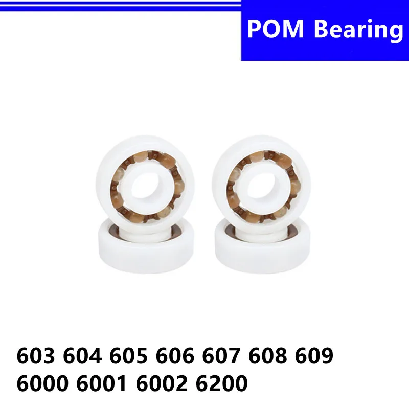 

50Pcs POM Plastic Bearing 603 604 605 606 607 608 609 6000 6001 6002 6200 Nylon Cage Glass Ball bearings