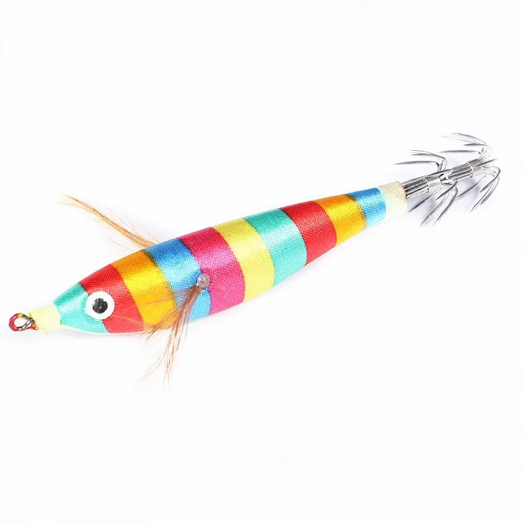 

10Pcs 9.5cm/10g Squid Jig Artificial Fishing Lures Wood Shrimp Prawn Octopus Lures Cuttlefish Fishing Bait Tools