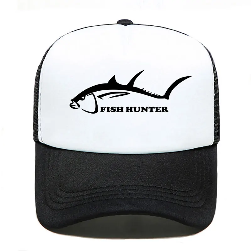 New Fish Hunter Baseball Cap Print Angling Women Men Unisex Parent-child Hats Mesh Visor Outdoor Sun Hat