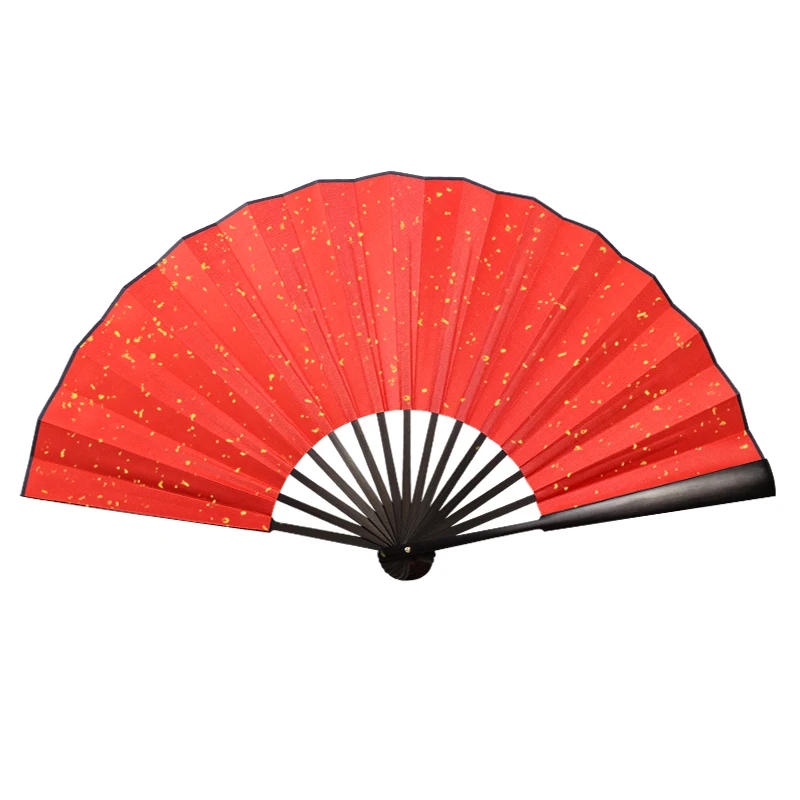 Artist DIY Silk Folding Fans Colorful Bamboo Hand Fan Ventilateur Calligraphy Ink Painting DIY Cloth Fans with Golden Spots