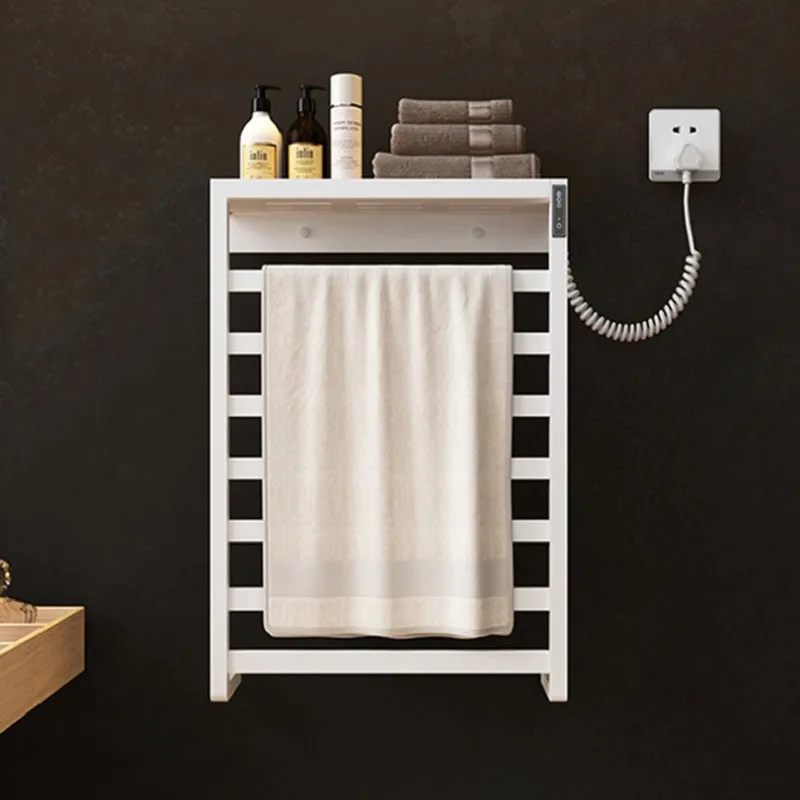 Smart Perforation - free Electric Heating Towel Rack Household Bathroom Disinfection Towel Drying Rack Bath Towel Rack