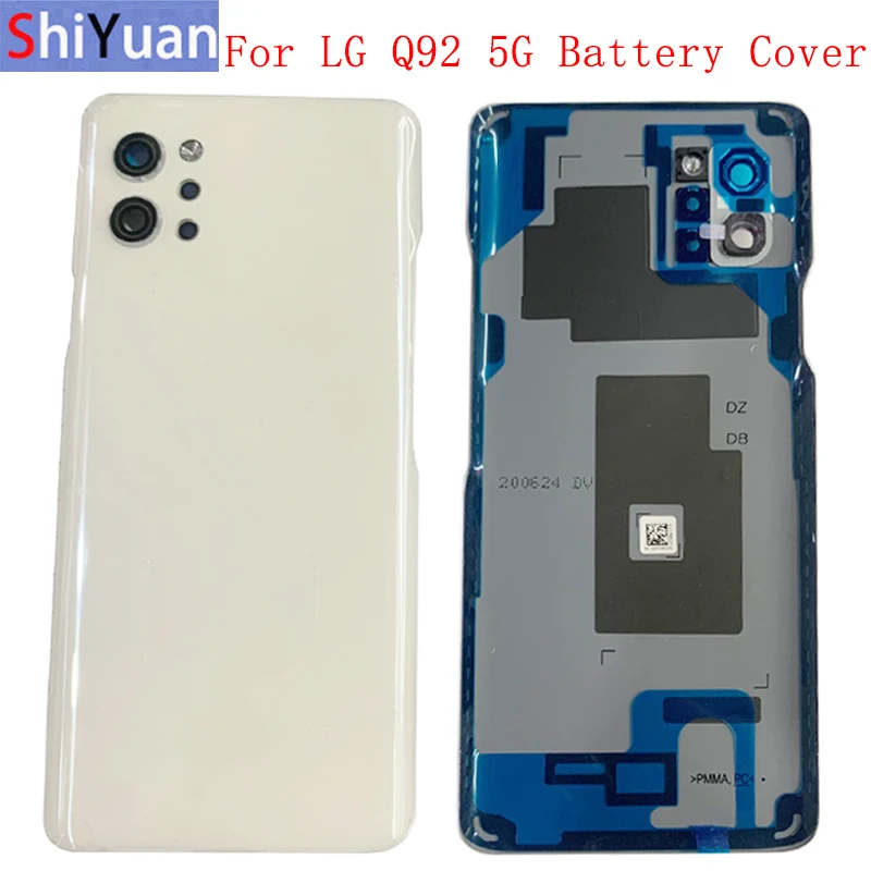 

Battery Cover Rear Door Housing Back Case For LG Q92 5G Battery Cover Camera Frame Lens with Logo Repair Parts