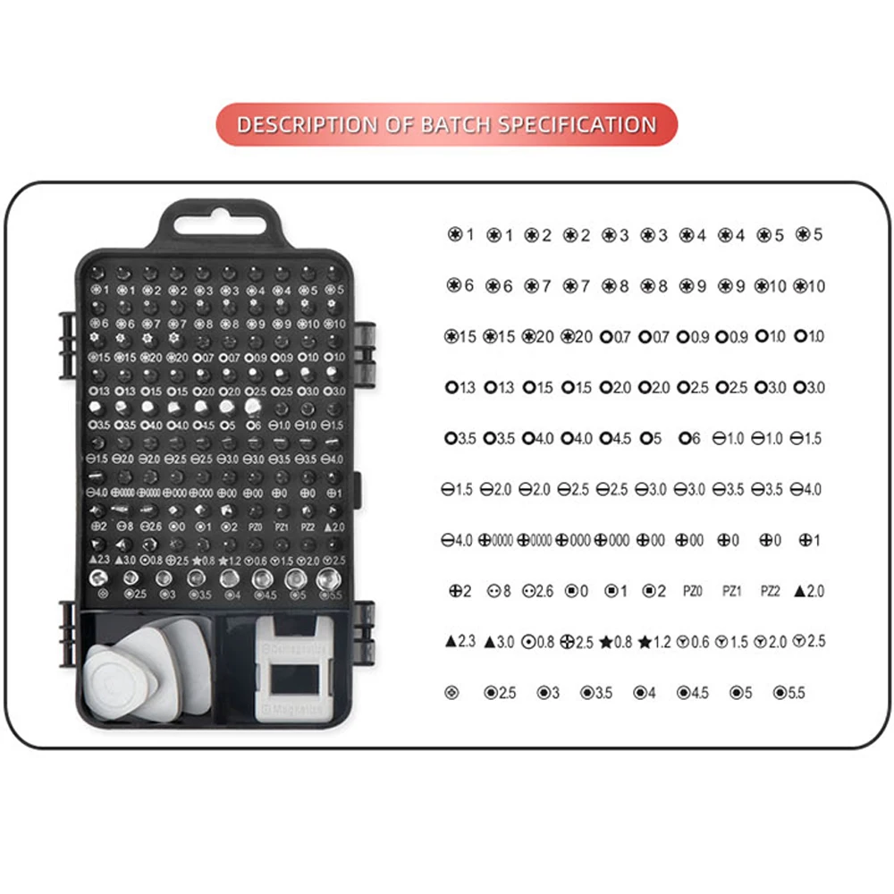 طقم مفكّات جديدة ، 115 في 1 ، مجموعة دقيقة, أدوات يدوية للاب توب والهواتف والساعات واللوحي والأجهزة الإلكترونية
