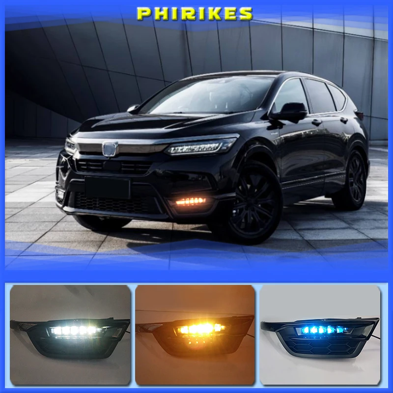 1Set led For Honda BREEZE 2020 DRL Daytime Running Light DRL with yellow turn signal fog lamp Relay Daylight