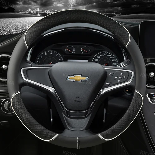 Imagen 2 del producto Protector para volante de coche, 38cm, 15 "", cuero, para Chevrolet Cruze Malibu Sail Spark Captiva Equinox Trax/Tracker AVEO Lova RV