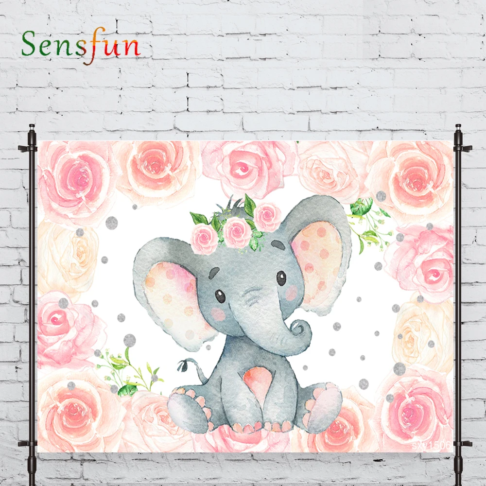 LEVOO Vinyl Photo Backdrop Elephant Painting Princess Birthday Photocall Decor Fabric New Shoot Photography Backdrop