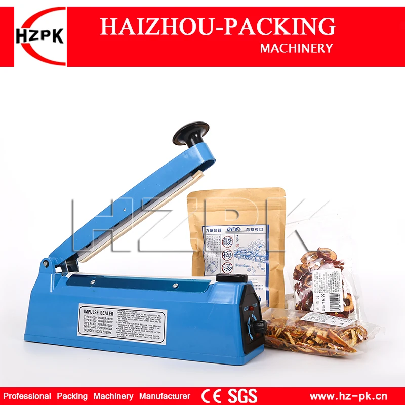 HZPK Hot Selling Simple Hand Pressure Heat Impulse Sealer Plastic Body Manual Sealing Machine For Fruit Saver 100mm PFS-100