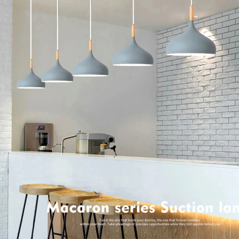 Nordic Modern E27 LED Pendant Lights Creativity Macaron Color Chandelier Indoor Home Restaurant Bedroom Bedside Living Room Bar