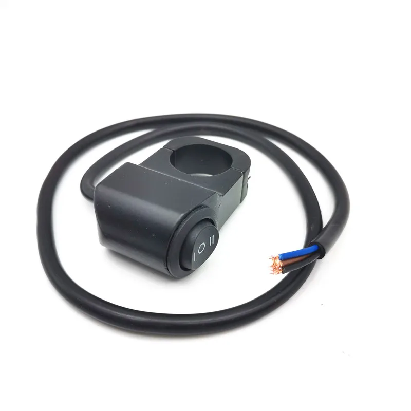 12V Length 640mm Black CNC Motorcycle Handlebar Headlight On Off Switch Without Control Lamp