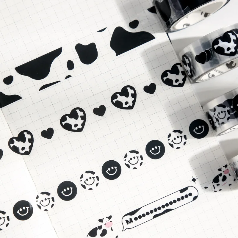 Lovely Milk Cow Series PET Tape Masking Tape Decorative Adhesive Tape Sticker Scrapbooking Diary Stationery Supply