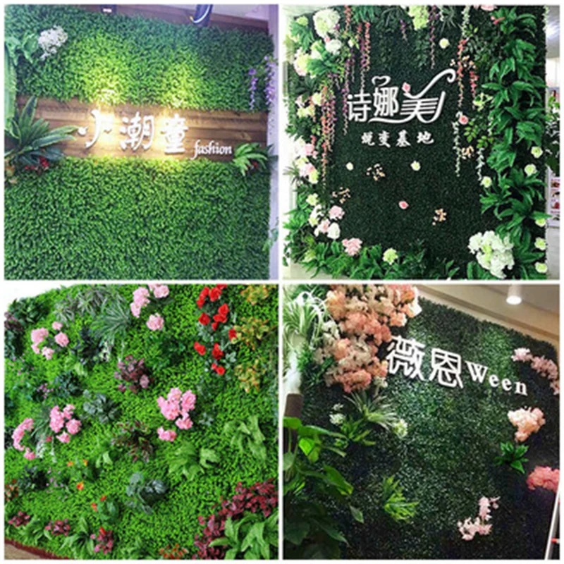 Artificial Plant Wall decor Plastic Lawn Green Planting Background Walls Door Shop Sign Image Simulation Flower Wall Decoration