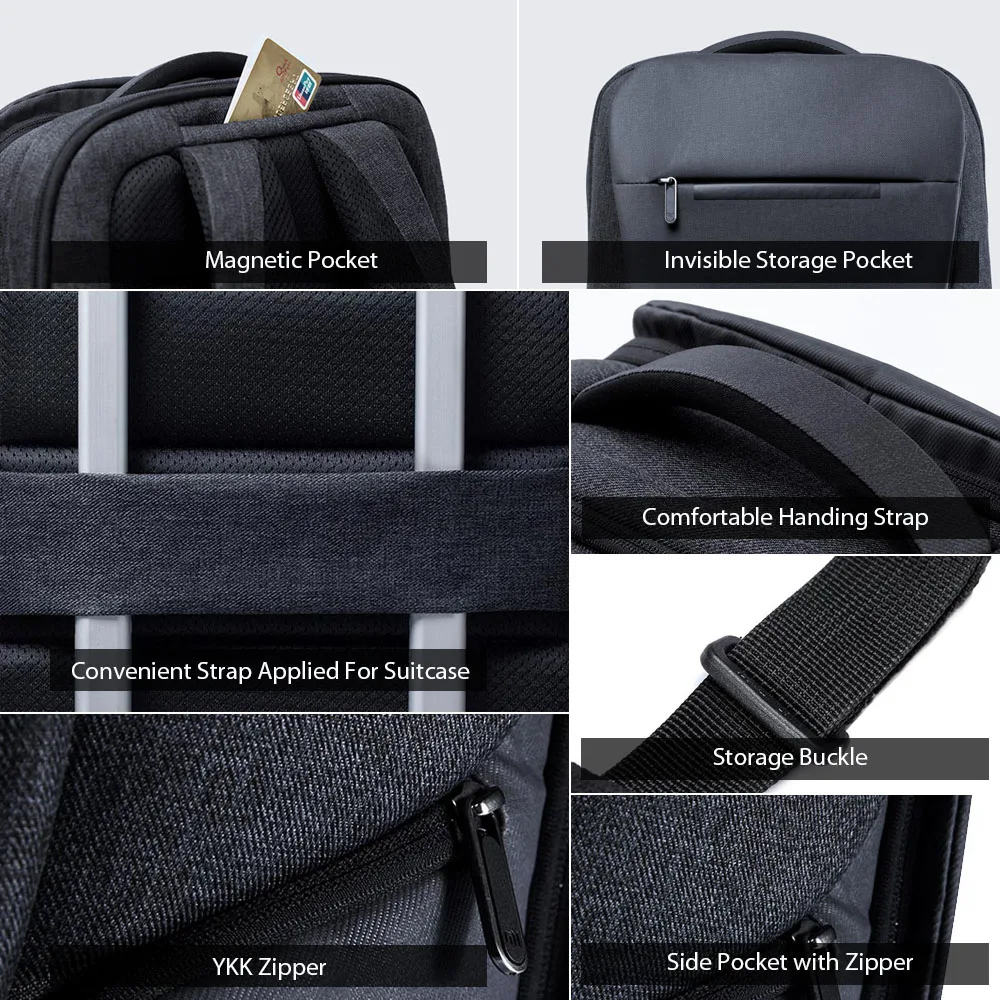 Oryginalny Xiaomi Mi Business Travel plecaki 2 wodoodporna otwarta torba 26L duża pojemność dla 15.6 Cal School Office Smart Laptop Bag