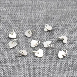 10 Pieces of 925 Sterling Silver Tiny Heart Charms for Bracelet Necklace Valentines Jewelry