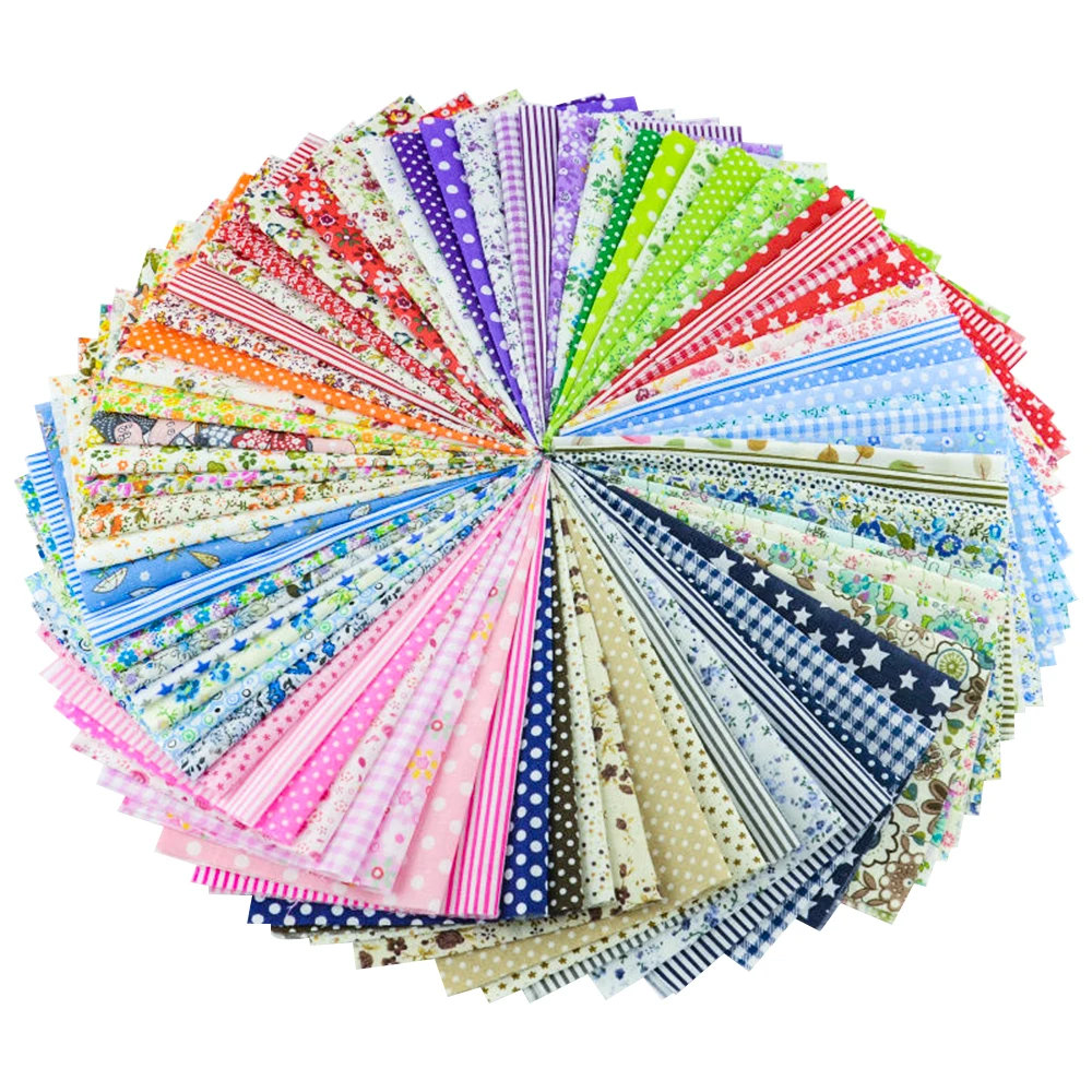 80 PCS/lot 20*24 Scrapbooking Plain Fabric Square No Repeat Color Different Pattern 100% Cotton Fabric Dolls Quilting Tecidos