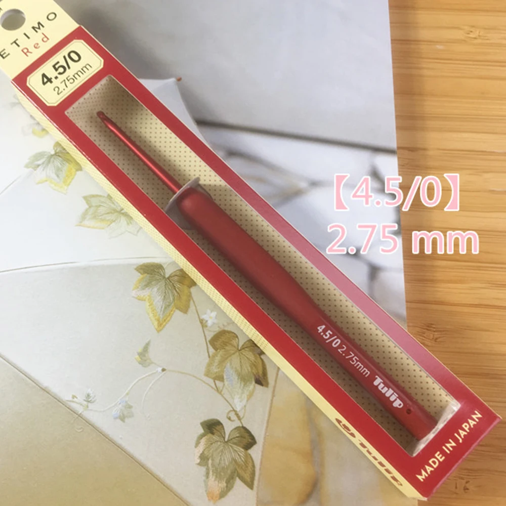 1 pz giappone tulipano marca uncinetto rosso resina di alluminio ferri da maglia originale autentico di lusso importato diametro 1.8-6.5mm MMHXQ