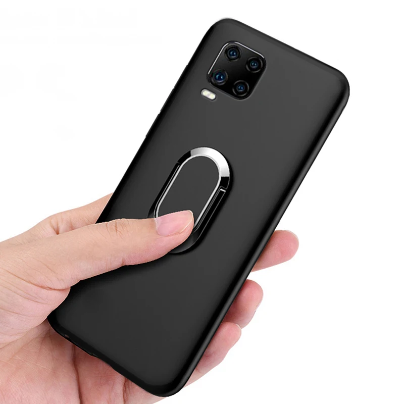 Funda for ZTE Axon 11 4G Case Red Blue Black Classic Finger Ring 360 Degree Rotation Soft Silicone Cover for ZTE Axon 11 5G