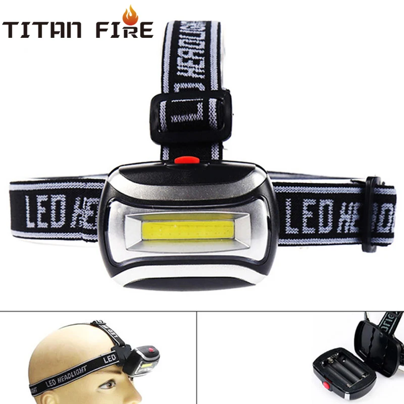 T20 Dropshipping LED Headlamp COB LED Headlight Mini Plastic Lamp Flashlight use 3*AAA Torch For Camping Fishing Fishing Camping