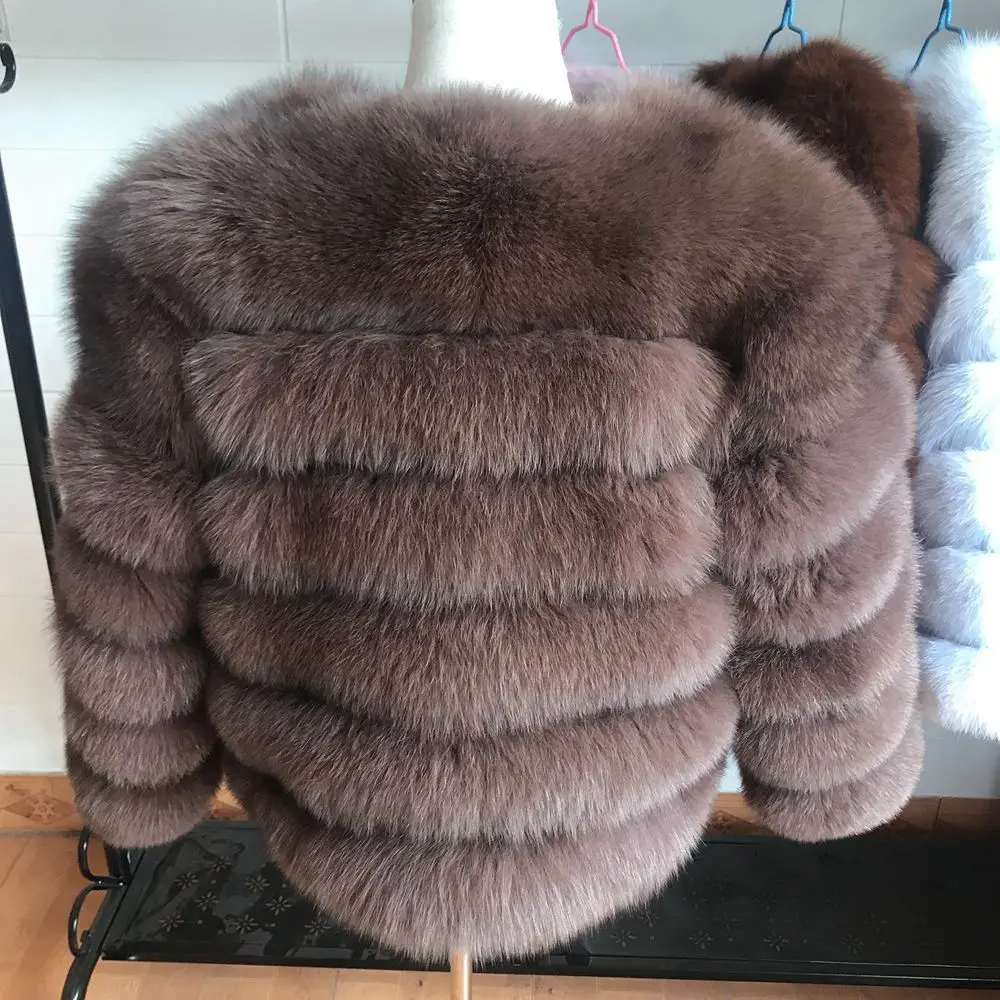 100% Natural Fur Jacket Real Fur Coat Winter Jacket Women Natural Fox Fur Luxury Fashion 50cm Short Jacket Wholesale Hot 2022