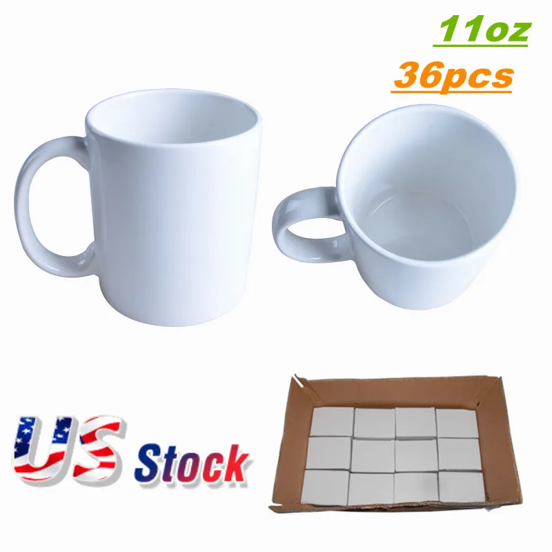 

36pcs Sublimation Blanks 11OZ White Mug A Grade Coated Coffee Milk Mugs With Box