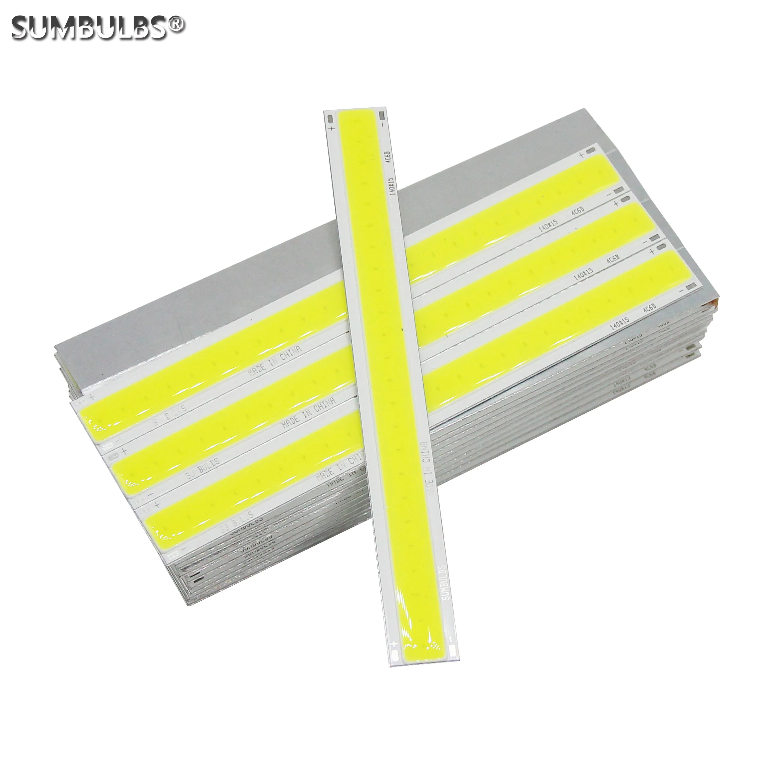 SUMBULBS 140x15mm DC12V 4W Bar COB Strip źródło światła żarówka ciepły zimny biały wysokiej jasne LED do jazdy dziennej reflektor do jazdy dziennej