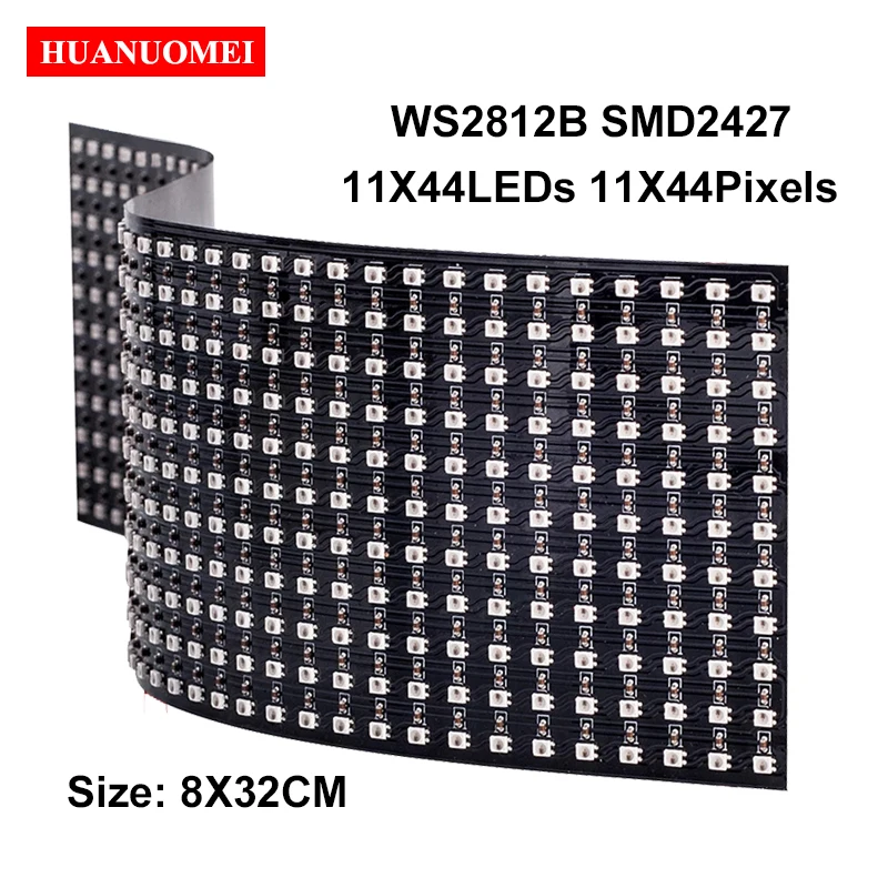 DC5V WS2812B Mini SMD 2427 22x22 11x44 484Pixels Digital Flexible LED Panel Light Addressable Individually RGB Full Color Screen