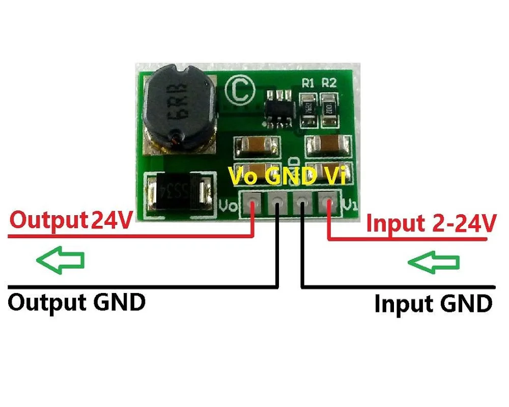 18W DC 5V 9V 12V 15V 2-24V to 24V DC-DC Step-up Boost Converter Module For PLC Relay DD2424SA_24V